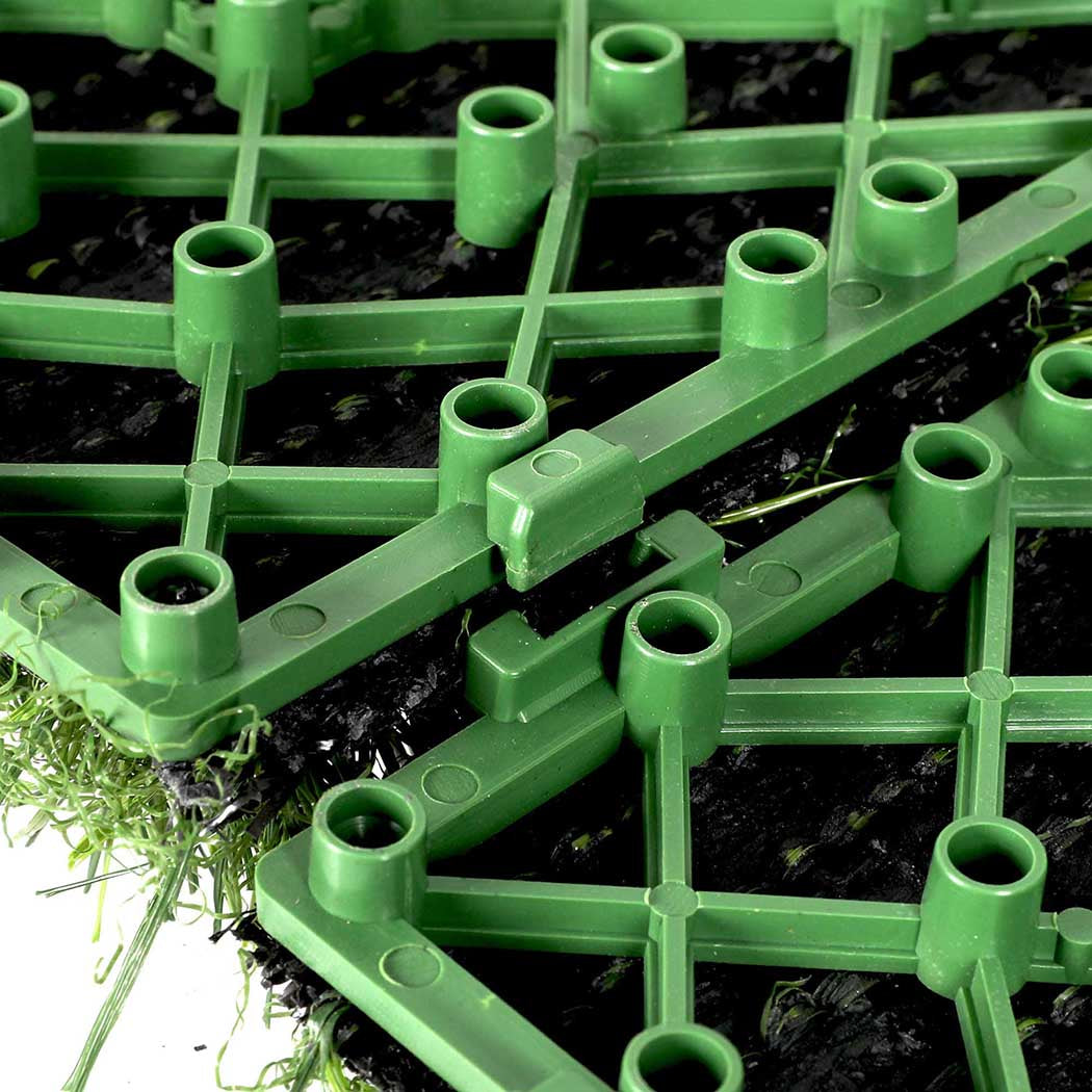 30x30cm Set of 20 Artificial Grass 33mm Floor Tile Garden Indoor Outdoor Lawn Home Decor - Tri-Colour Green