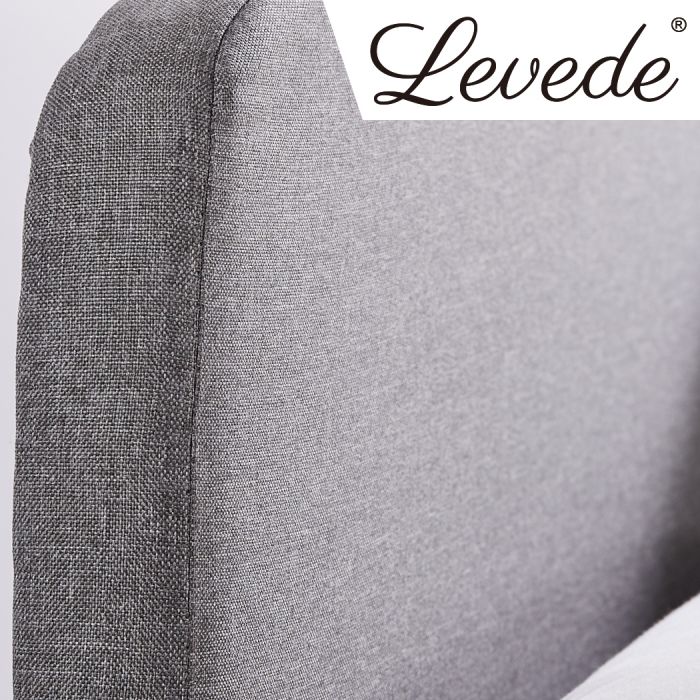Diva Bed Frame Wooden Platform Linen Fabric Base Bedhead Headboard - Double