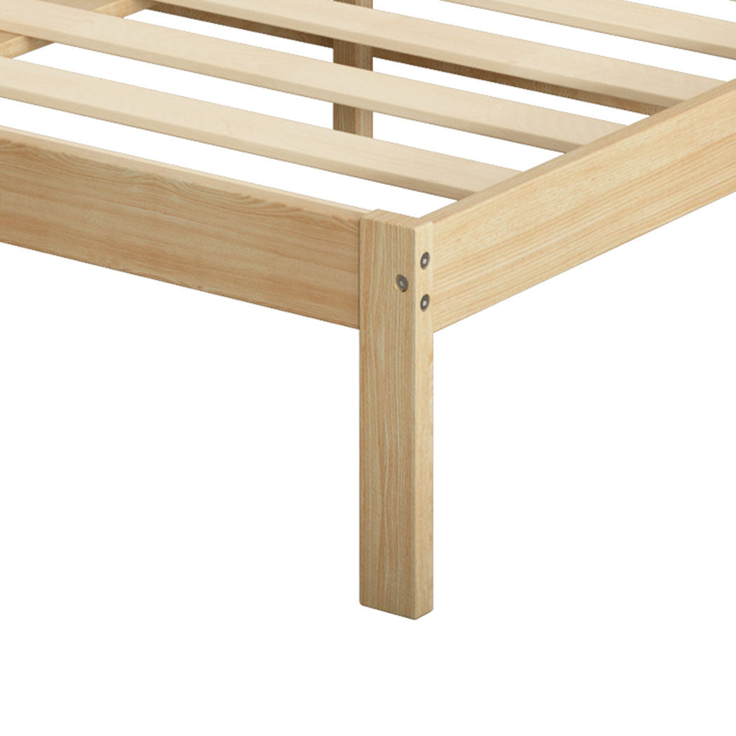 Arianne Wooden Bed Frame Base Full Size Timber Natural - King Single