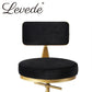 87cm Odesa Bar Stools Kitchen Stool Chair Swivel Barstools Velvet Padded Seat - Black