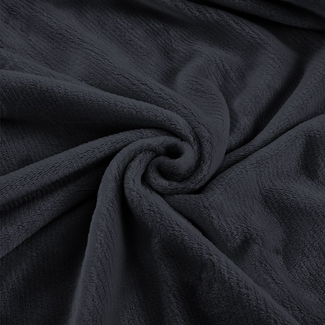 Waylon Throw Ultra-Soft Blanket 320gsm 220x240cm Warm - Dark Grey