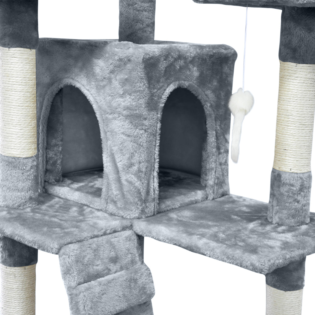 1.8M Cat Scratching Post Tree Gym House Condo Furniture Scratcher Tower Grey