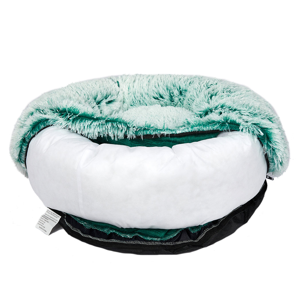 Foxhound Dog Beds Pet Cat Donut Nest Calming Mat Soft Plush Kennel - Teal XXLARGE