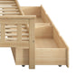 York Set of 2 Bed Frame Storage Drawers Wooden Timber Trundle For Bed Frame Base - Natural