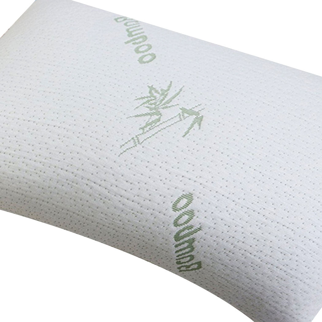 Set of 2 Memory Foam Pillow with Bamboo Fabric Cover
