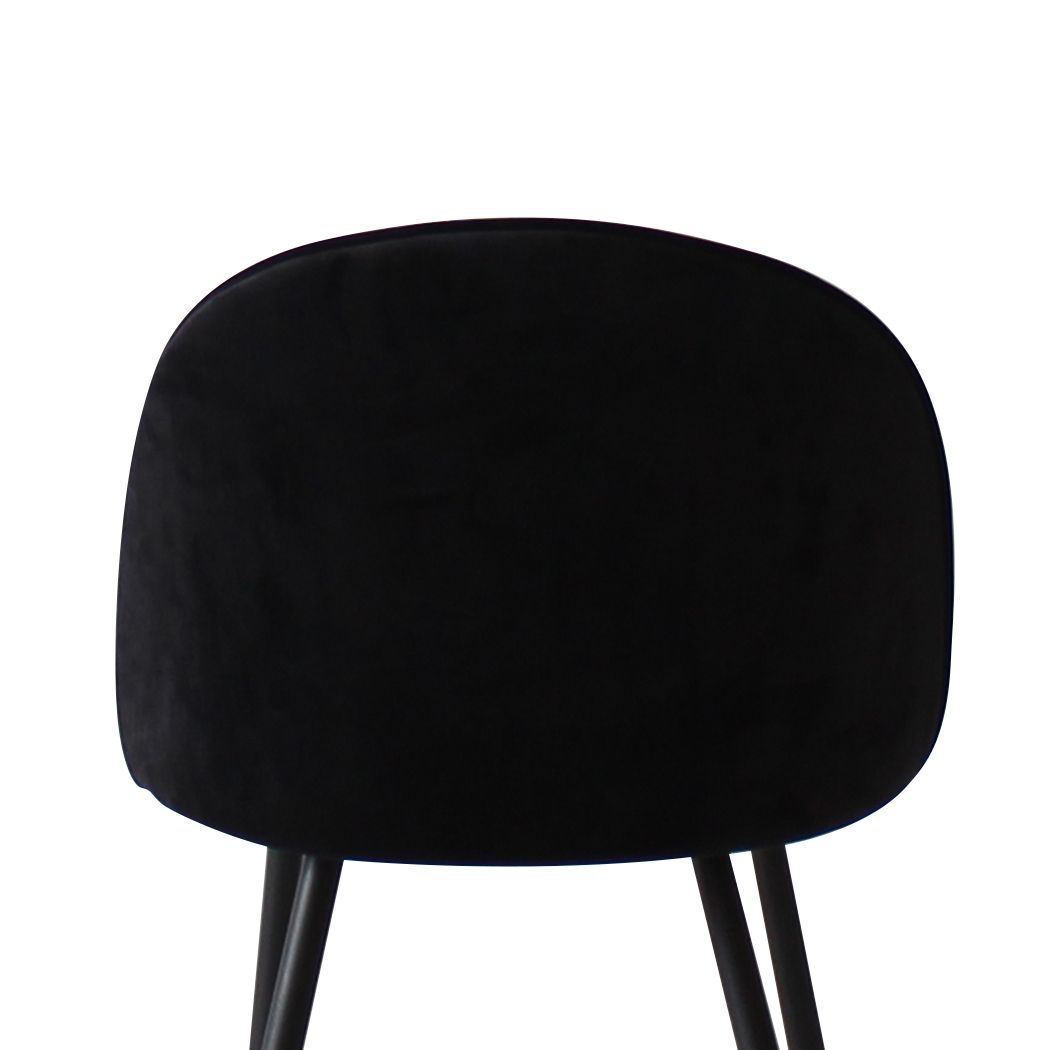 Brooke Set of 2 Dining Chairs Kitchen Cafe Lounge Sofa Upholstered Velvet - Black
