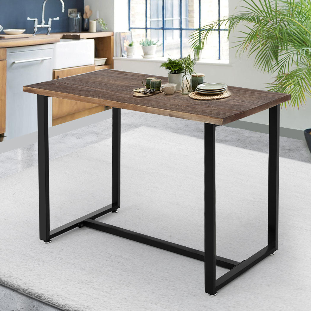 Dining Table Industrial Wooden Metal Kitchen Tables Cafe Restaurant 110Cm