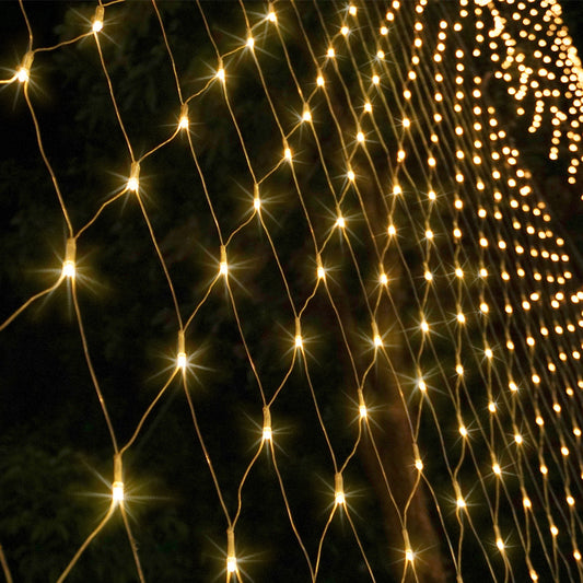 300LED Christmas Net Lights Mesh String Fairy Warm White Light Party Wedding
