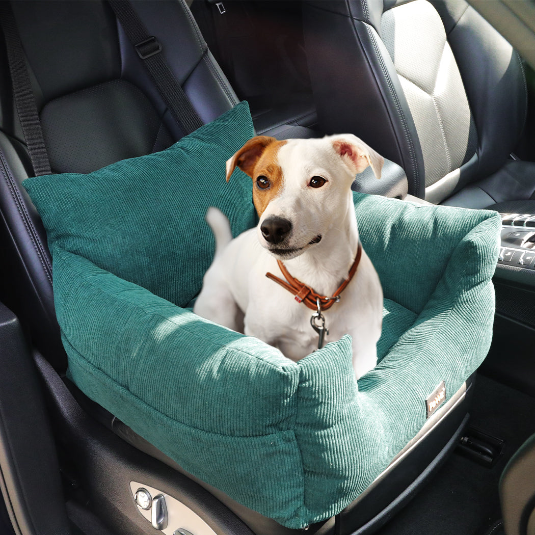 Pet Car Booster Seat Dog Protector Portable Travel Bed Removable Green M - Green Medium