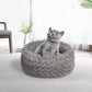 Bernese Dog Beds Calming Warm Soft Plush Pet Cat Cave Washable Portable - Grey SMALL