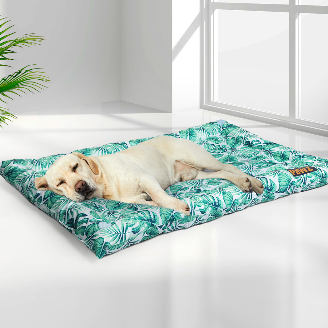 Beauceron Dog Beds Pet Cool Gel Mat Bolster Waterproof Self-cooling Pads Summer - Green MEDIUM