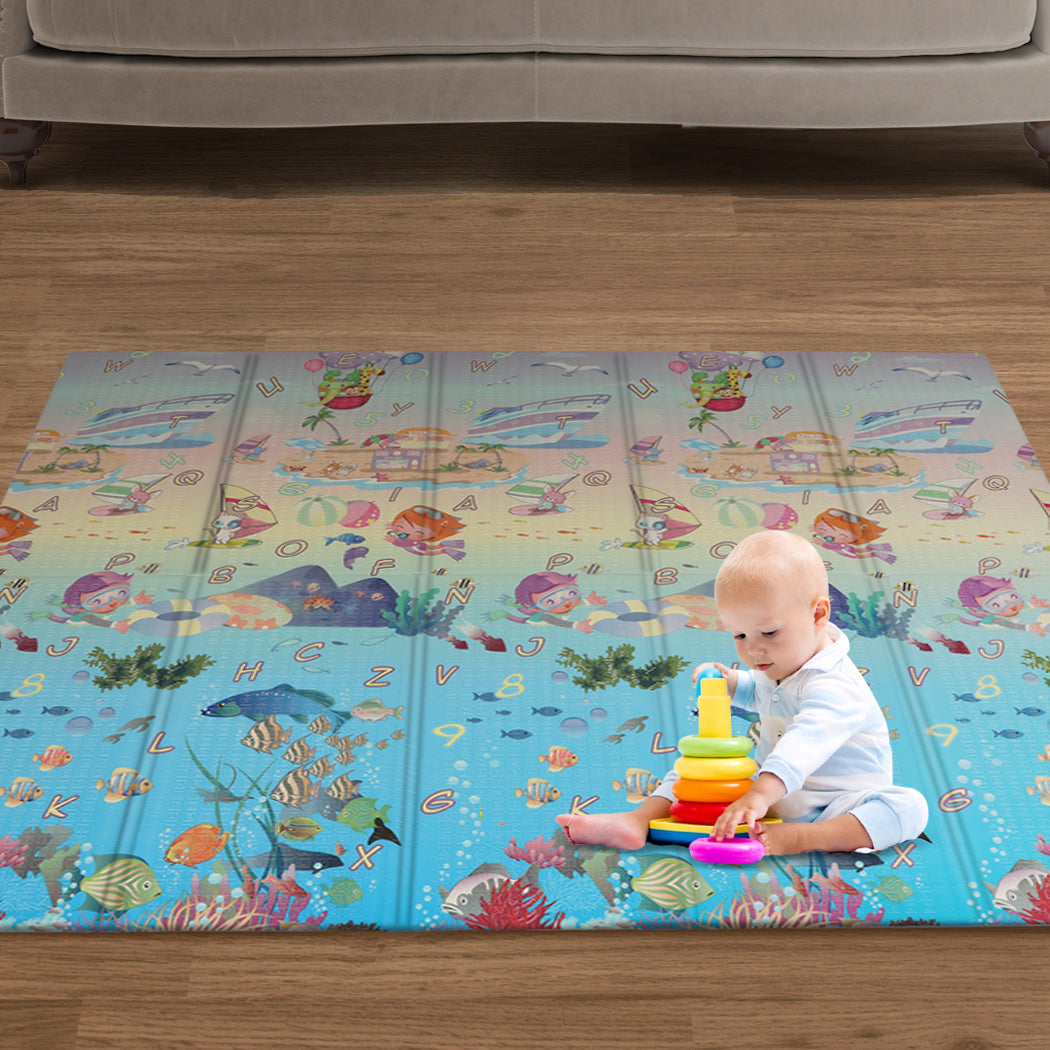 Kids Play Mat Baby Crawling Pad Ocean Floor Foldable XPE Foam Non-slip Carpet
