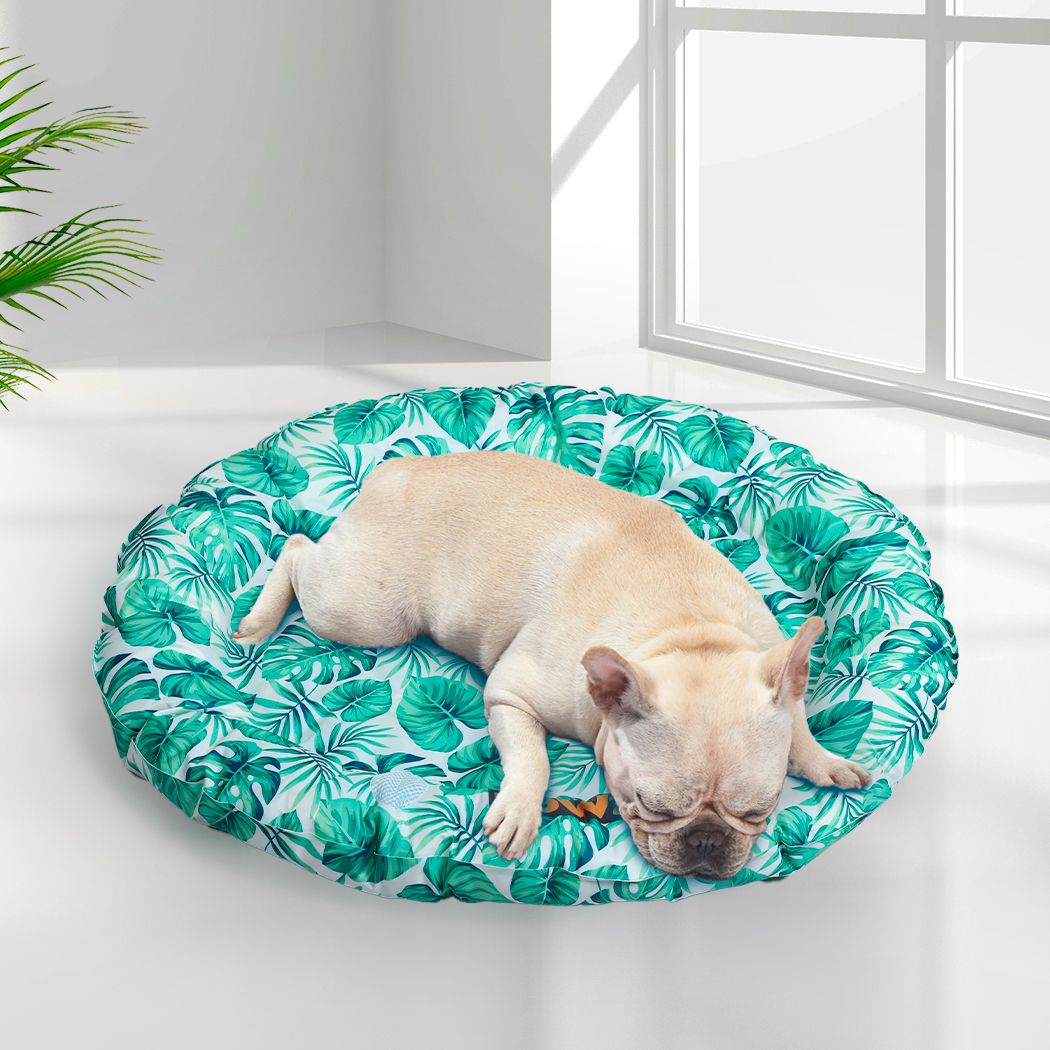 Romagnolo Dog Beds Pet Cool Gel Mat Bolster Waterproof Self-cooling Pads Summer - Green LARGE