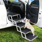 5 Steps Dog Ramp Adjustable Height Stair Car Dog Folding Portable Aluminium - Black