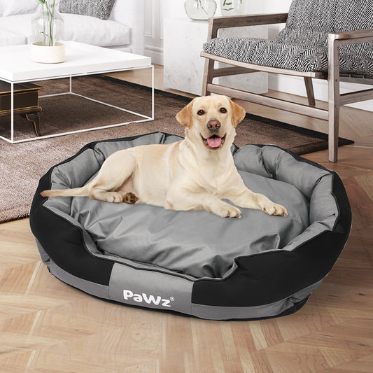 Bichon Dog Beds Waterproof Pet Calming Memory Foam Orthopaedic Removable Washable - Grey LARGE
