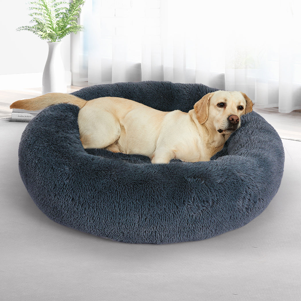 Molossus Dog Beds Pet Calming Donut Nest Deep Sleeping Bed - Dark Grey XXXLARGE