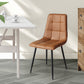 Avery Set of 4 Dining Chairs Kitchen Table Lounge Room Padded Seat PU Leather - Brown