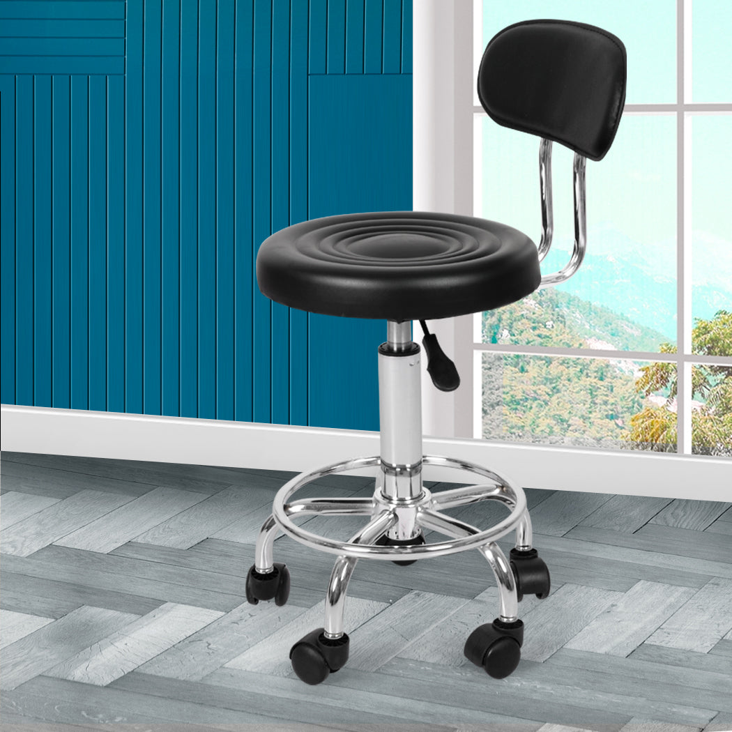 Salon Stool Swivel Bar Stools Chairs Barber Hydraulic Lift Hairdressing - Black