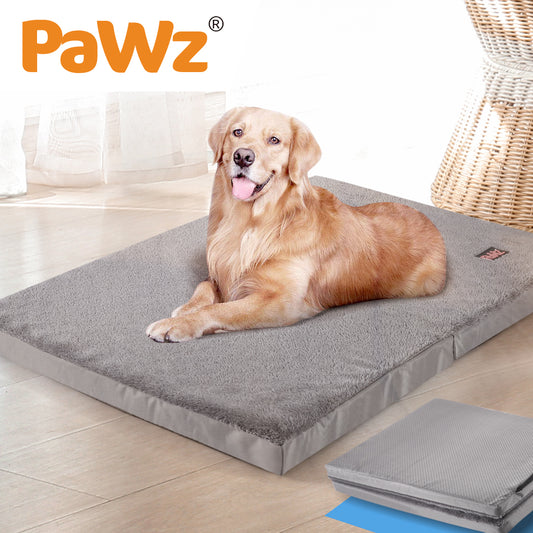 Borzoi Dog Beds Foldable Pet Soft Plush Cushion Pad - Black LARGE