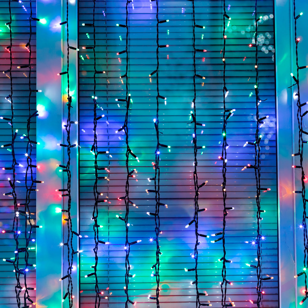 25M 200 LED Bulbs String Solar Powered Fairy Lights Garden Christmas - Multicolour