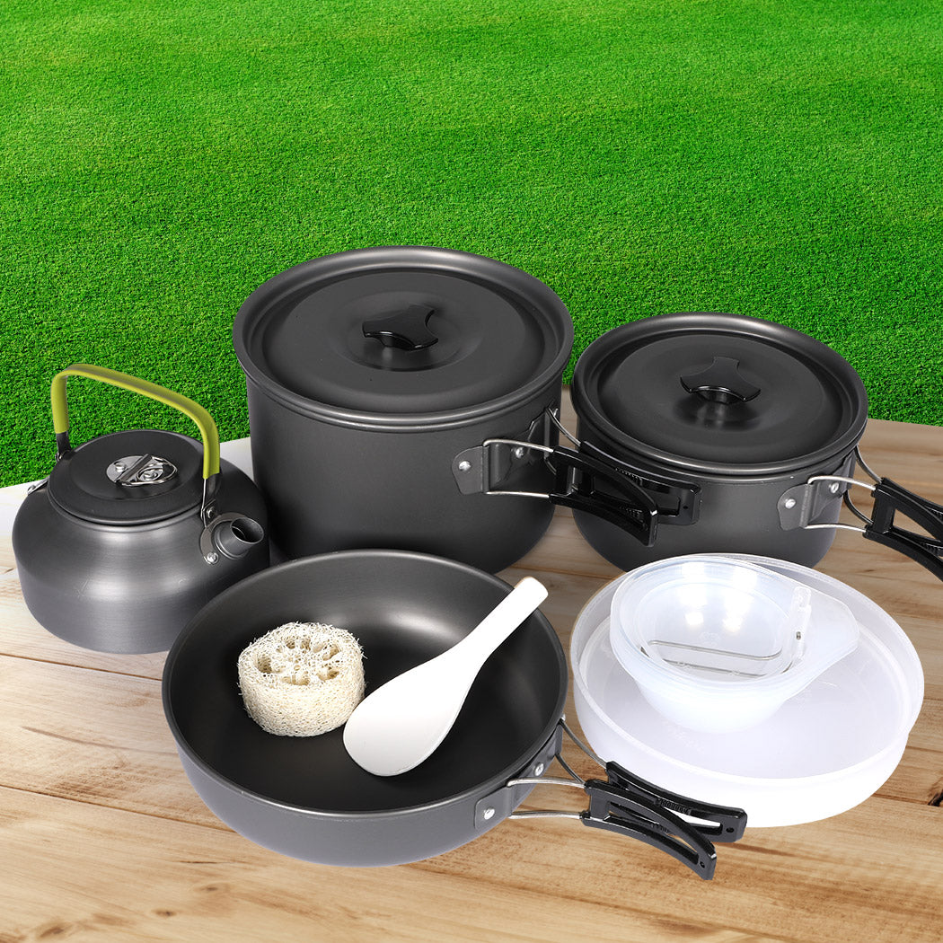16Pcs Camping Cookware Set Outdoor Hiking Cooking Pot Pan Portable Picnic