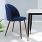 Cade Set of 2 Dining Chairs Seat Velvet French Provincial Kitchen Lounge - Navy