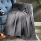 Webster Throw Soft Blanket Cotton Waffle Warm Large Sofa Bed Rugs Double - Dark Grey