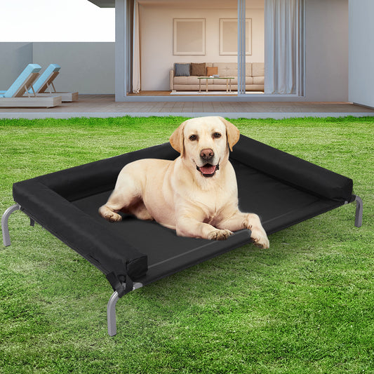 Rottweiler Dog Beds Elevated Pet Puppy Cat Trampoline Hammock Raised Heavy Duty - Black MEDIUM