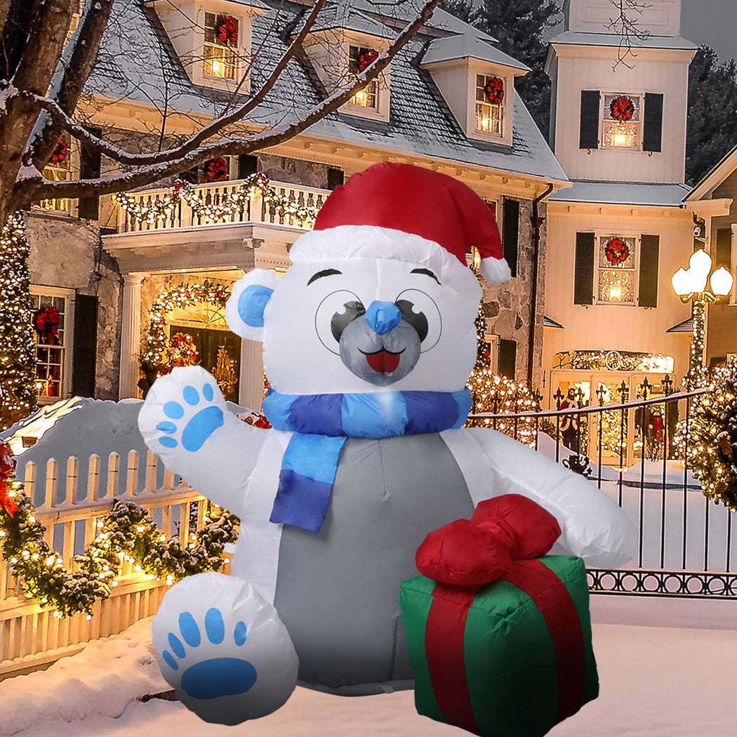 Polar bear 1.2M Christmas Inflatable Decorations LED Lights Xmas Party