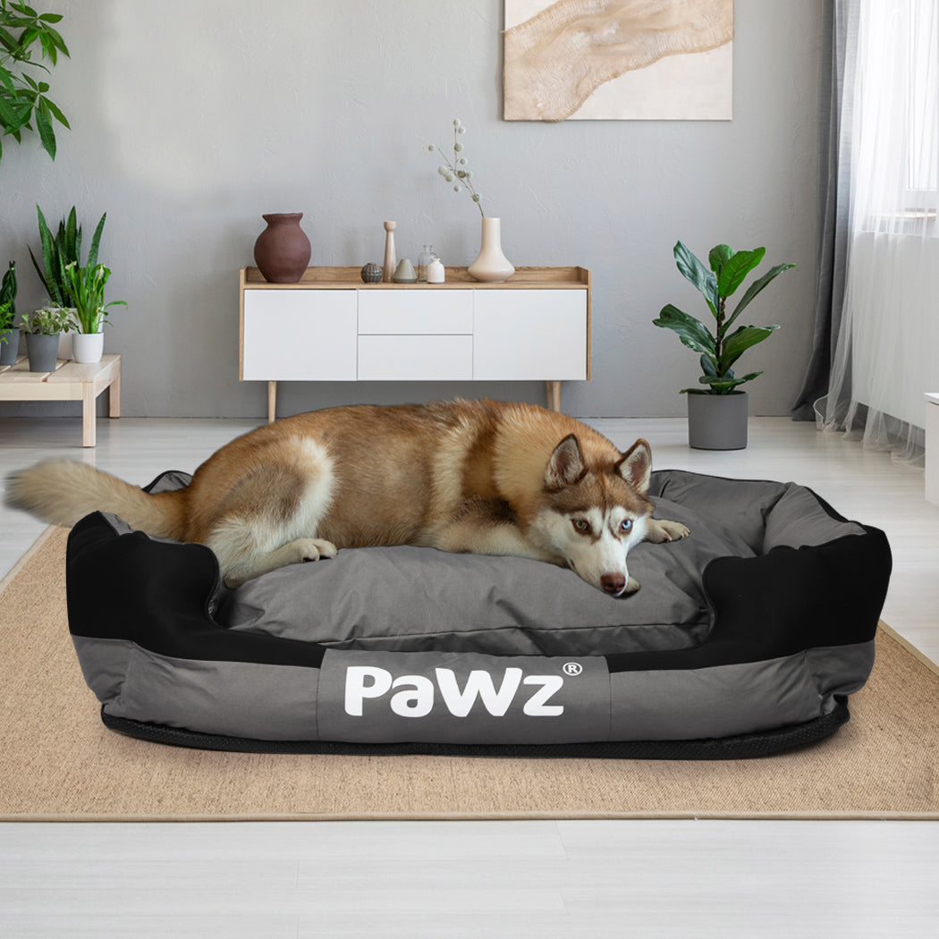 Bichon Dog Beds Waterproof Pet Calming Memory Foam Orthopaedic Removable Washable - Grey XLARGE