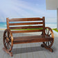 Theron Garden Bench Wooden Wagon Seat Outdoor Chair Lounge Patio Furniture - Brown