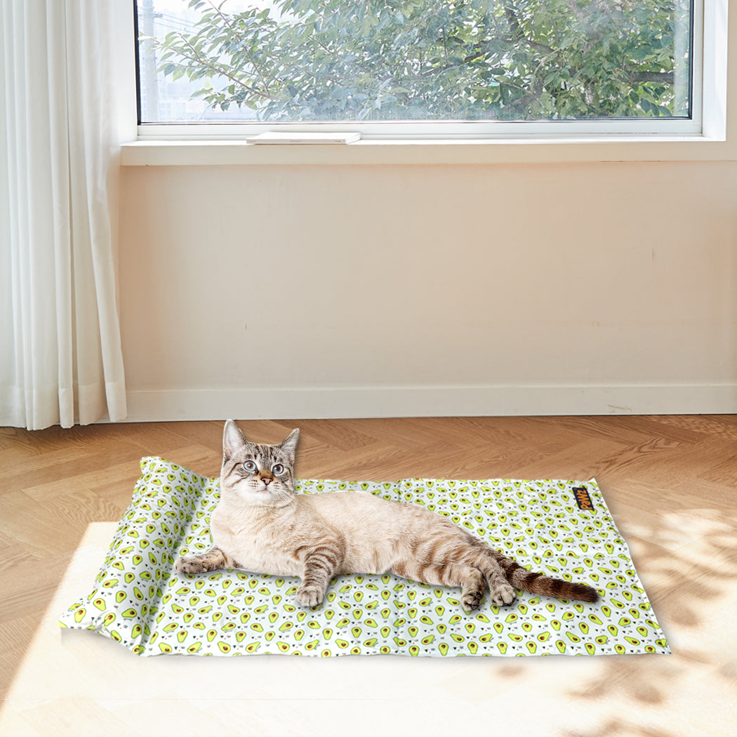 Bouvier Dog Beds Pet Cooling Mat Cat Gel Non-Toxic Pillow Sofa Self-cool Summer - Yellow SMALL