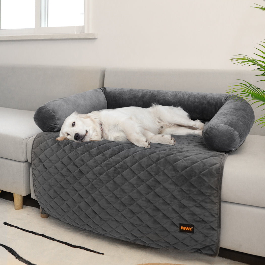 Kids Pet Protector Sofa Cover Dog Cat Waterproof Couch Cushion Slipcover - Grey XL