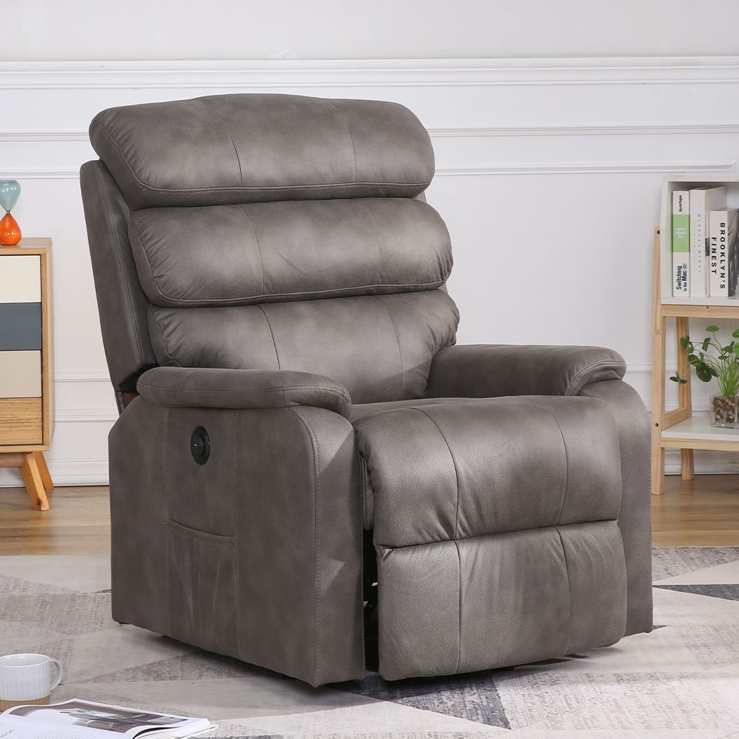Ersa Recliner Chair Electric Lift Chair Armchair Lounge Grey USB Charge - Grey