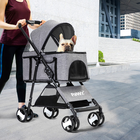 Pet Stroller Dog Cat Travel Carrier Pram Foldable Pushchair Outdoor Large