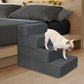 Dog Stairs Ramp Portable Climbing Washable Removable Cover 4 Steps Large - Grey Large