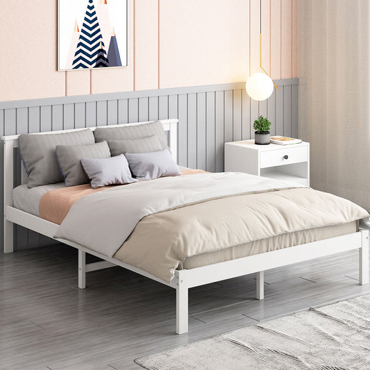 Arianne Wooden Bed Frame Base Full Size Timber White - King Single