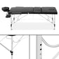 Massage Table 60cm 3 Fold Aluminium Beauty Bed Portable Therapy Waxing Black