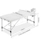 Massage Table 75cm 3 Fold Aluminium Beauty Bed Portable Therapy White