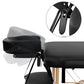 Massage Table 70cm 3 Fold Wooden Portable Beauty Therapy Bed Waxing Black