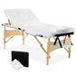 Massage Table 70cm 3 Fold Wooden Portable Beauty Therapy Bed Waxing White