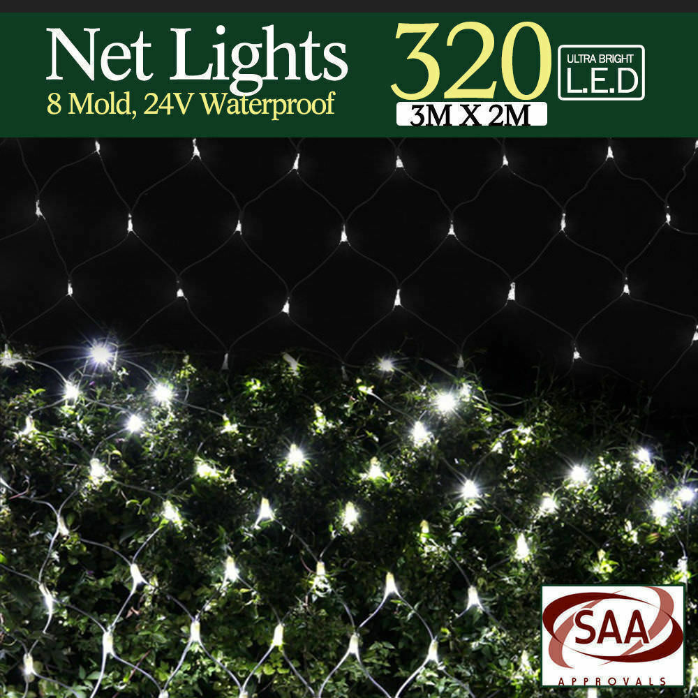 320LED Fairy Lights Net Mesh Curtain Wedding Party XMAS Tree Decor Multi Colour