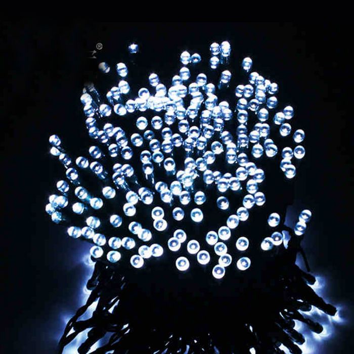 52M 500 LED Bulbs String Solar Powered Fairy Lights Garden Christmas Decor - Cool White