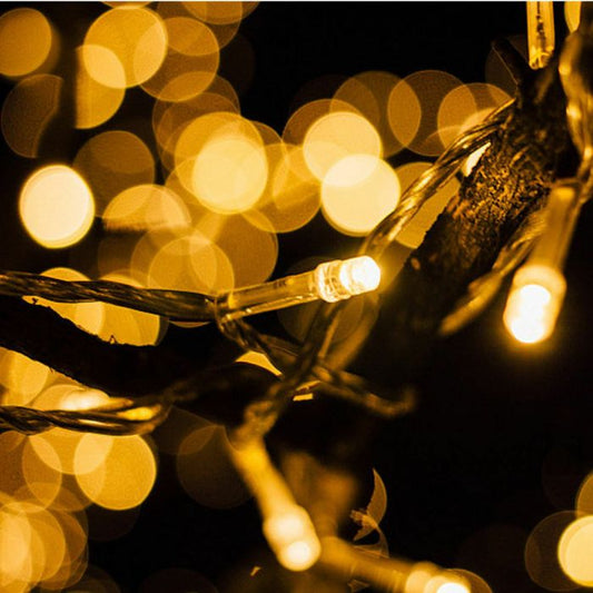 25M 200 LED Bulbs String Solar Powered Fairy Lights Christmas Decor - Warm White