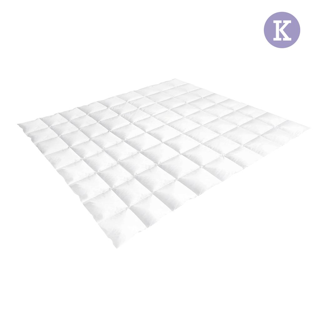 KING 500GSM Duck Down Feather Quilt - White