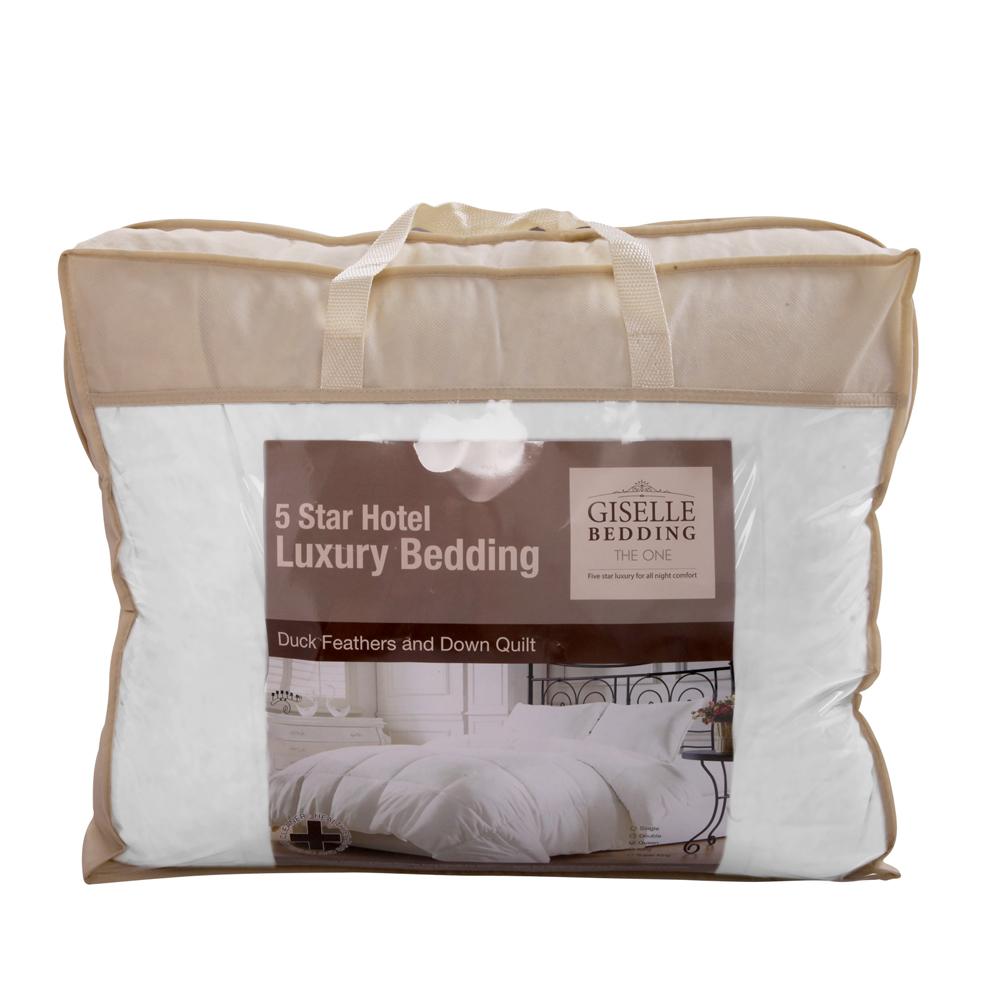 SUPER KING 500GSM Duck Down Feather Quilt - White