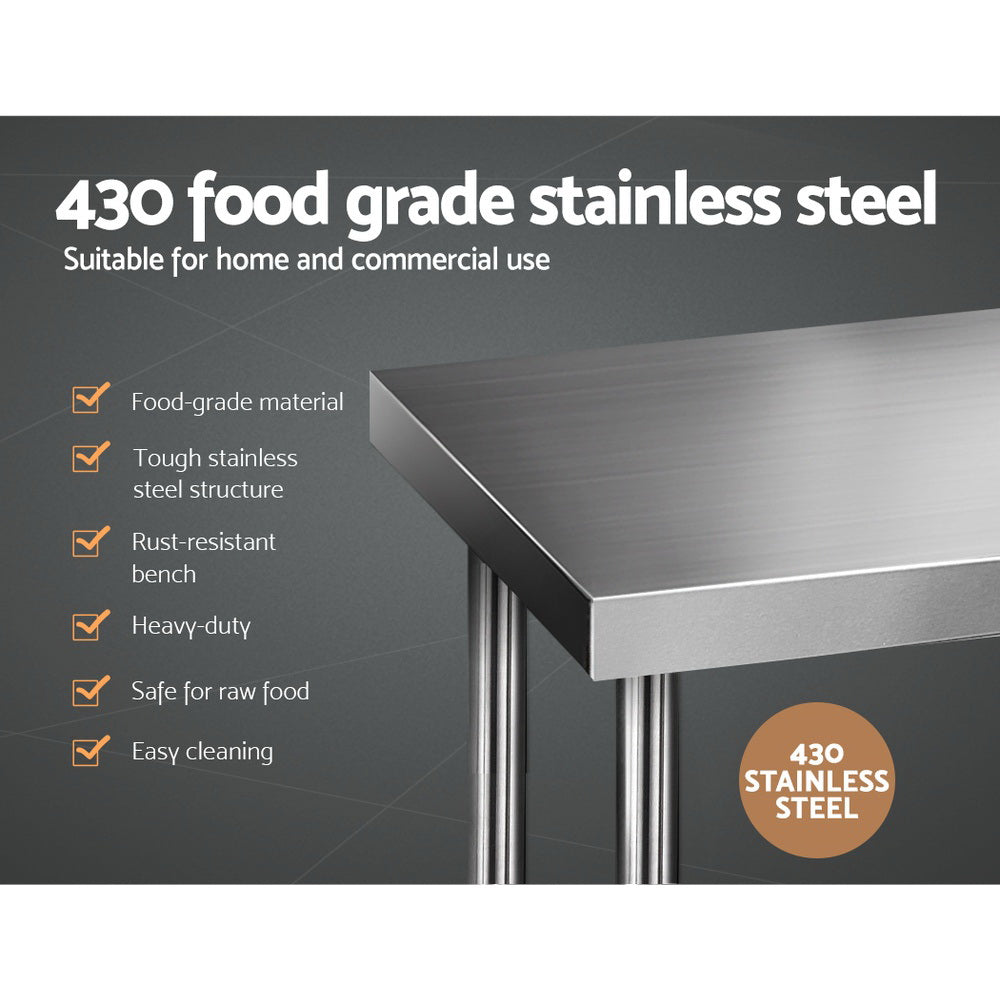 610x1219mm Commercial Stainless Steel Kitchen Bench