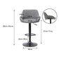 Set of 2 Tours Bar Stools Stool Kitchen Chairs Swivel PU Barstools Industrial Vintage - Grey